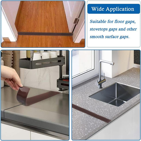 Floor Transition Strip, Self Adhesive Flooring Transitions Laminate Floor Strip, 2" Wide Vinyl Flat Divider (6.56Ft,