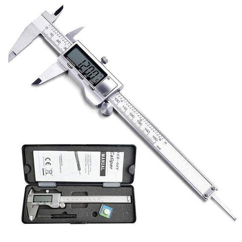 Digital Caliper Measuring Tool, Stainless Steel Electronic Micrometer with Large LCD Screen, 6 Inch/150 mm