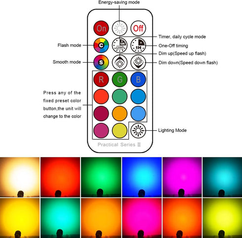 LED Color Changing RGB Light Bulb, 6 Pack, 40W Equivalent 400LM, E26 Mood Ambiance Lighting with Remote
