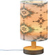 YETTASBIN Native Tribal Aztec Bedside Table Lamp, Small LED Desk Light USB Nightstand Lamp with Non Slip Wood Base