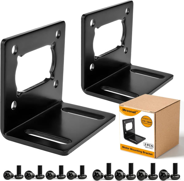 370 Mounting Bracket for DC Worm Gear Motor, Durable Single-Side Holder, 2Pcs, Compatible with 32GZ370/40GZ495