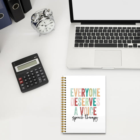 Speech Therapy Spiral Journal Notebook, 5.5×8.3, 160 Pages for Speech Therapists, SLP Gifts, Everyone Deserves a Voice