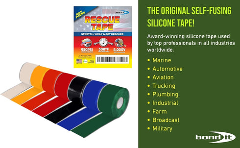 Self-Fusing Silicone Tape, Emergency Plumbing Pipe & Radiator Hose Repair, 1" x 12' by Rescue Tape