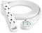 Maximm 6 Ft 360 Degree Rotating Flat Extension Cord, Multi 3 Outlet Power Cord with Loop, Grounded 16 AWG, White
