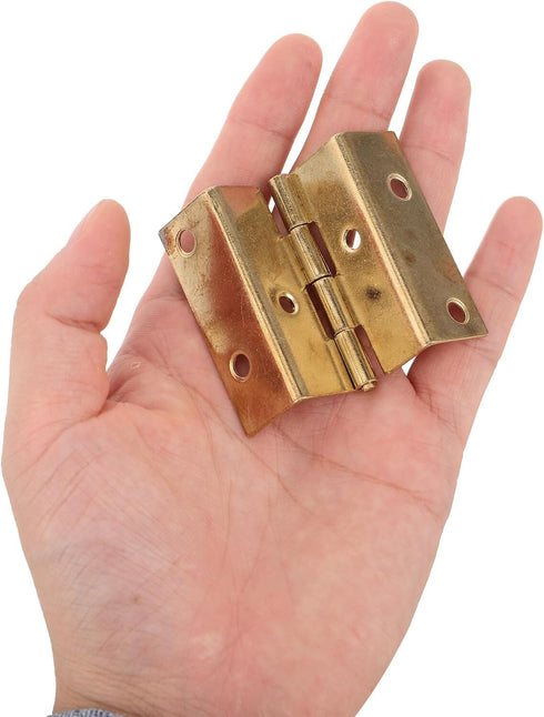 10pcs 180 Kisangel Four-fold Right Angle Cabinet Hinges, Rust-Resistant Yellow Folding Hardware for Wooden Furniture