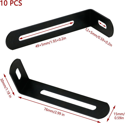 10pcs 90 76 30 15mm/2.99 1.18 0.59in KUMGROT L Bracket Corner Brace Stainless Steel Adjustable Corner Brackets Degree