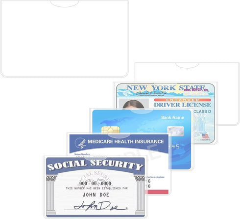 DESKEMAI 6-Pack Social Security Card Protector Sleeves, Medicare and Credit Card Holder Cover,