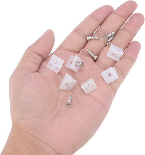 Canomo 50 Packs Plastic Furniture Bottom Sagging Repair Wedges, 90 Degree Drawer Angle Code Bracket with Screws