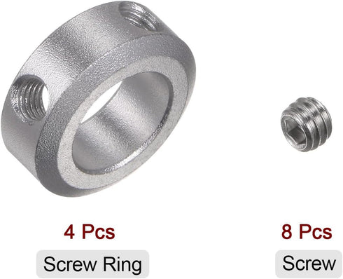 4pcs Shaft Collar Set Screw, 13mm Bore Aluminum Alloy, 22mm OD, 8mm Width for Wheel Barrow Axle, CNC Machine Tools