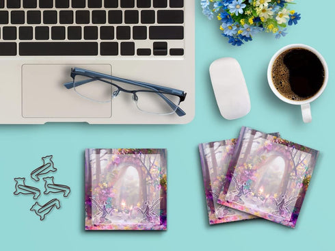 Butler in the Home 12 Pack Sticky Notes 3"x3", 50 Sheet Count Per Pad, Fairy Woodland Garden Arch, Cute Funny Memo Pads