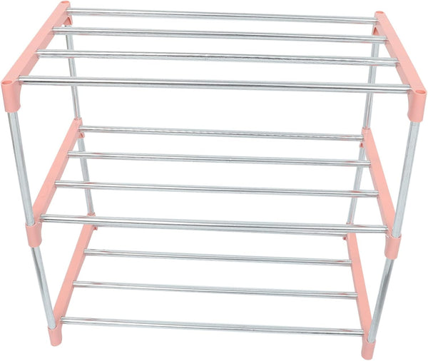 Happyyami 1pc Stainless Steel Shoe Shelf Household Shoe Rack Storage Holder Bench