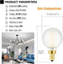 E12 Bulbs, 40W Dimmable Bulbs 4000k G16.5 4W E12 g50 Bulb 6Pack LEOOLS Frosted LED Candelabra Chandelier Light Daylight