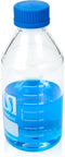 1000ml Graduated Glass Round Media Storage Bottle, Blue GL45 Screw Cap, 3.3 Borosilicate Glass