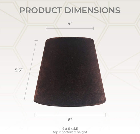 CS-1104-6BR 4 6 5.5, Royal Designs, Inc. Velvet Empire Chandelier Shade, x x Brown