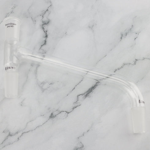 Glass Distilling Adapter, Borosilicate Glass 75 Degree Bent Chemistry Distillation Adapter, 24/40 Joint
