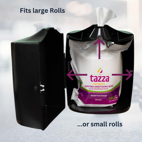 1500 Commercial Tazza Gym Equipment Wipe Dispenser, Wall Mounted Wipes Holder for Up to Wipes, Easy Install Cleaning