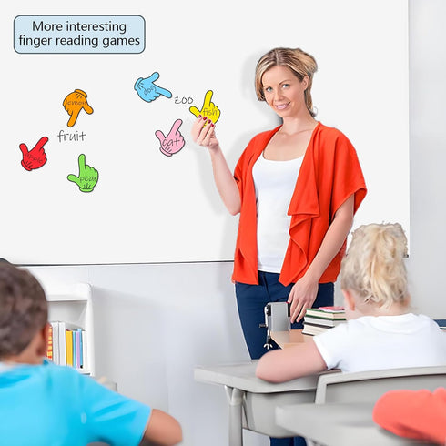 6 Colors Magnetic Finger Pointer for Classroom Kids Reading Dry Erase Magnet for Elementary School White Board Magnets
