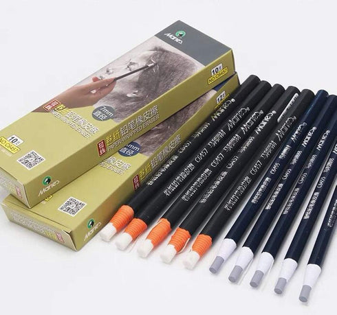 Hand Tear Sketch Eraser, Pen-Style Shape, Round Tip Highlight Rubber School Supplies, 12 Pack (5mm).