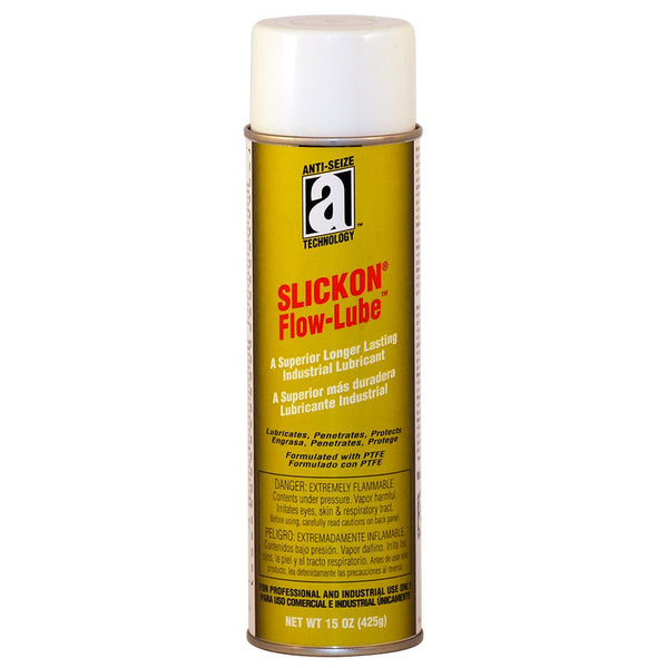 Anti-Seize Technology SLICKON 17064 Light Amber Flow-Lube, Superior Longer Lasting Industrial Aerosol Lubricant, 15