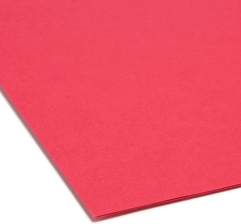Smead File Folder - Reinforced Straight-Cut Tab, Letter Size, Red, 100 per Box (12710)