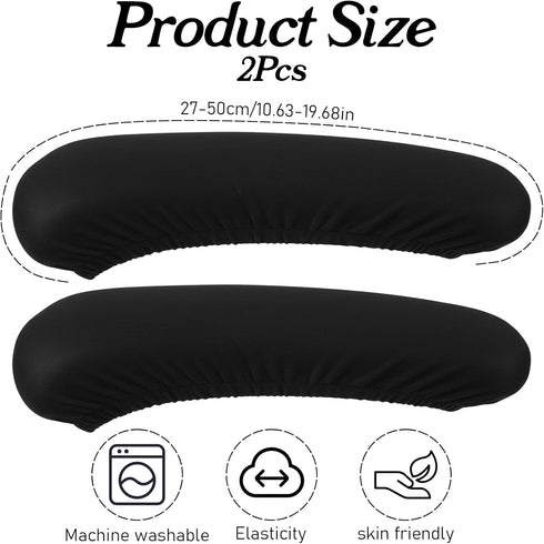 guduling 2-Pack Desk Chair Arm Covers,Black Office Chair Arm Rest Cover,Stretchable & Removable Universal Arms Rest
