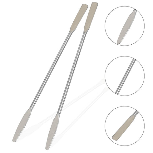 4 PCS Stainless Steel Lab Spatula, 6" Length Mini Double Ended Micro Spoon, Round & Tapered Arrow End, Laboratory