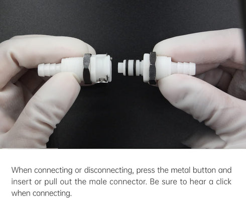 2PCS 1/4" 3/8" 5/16" Plastic Tube In-Line Hose Quick Connector with Shut-Off Valve, Female Quick Connect