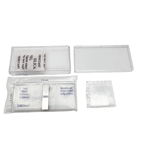 Blood Counting Chamber, Cell Counting Chamber Hemocytometer Neubauer Improved with 2 pcs Coverslips