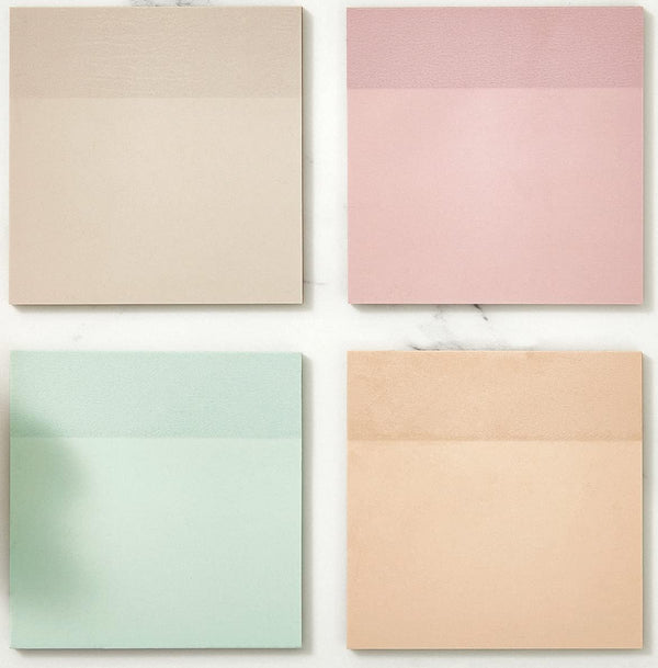 BRYTEFY Pastel Transparent Sticky Notes, Set of 4 Pads 3''x3”, Clear Sticky Tabs, Translucent Page Flags