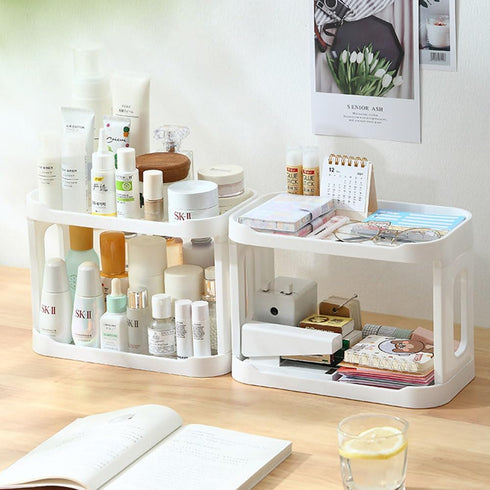 kaileyouxiangongsi 2PCS Kitchen Spice Rack or Bathroom Countertop Organizer, 2-Tier Desk Organizers, White