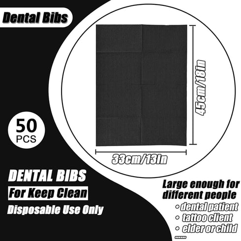 50pcs 3 13" 18" Yuelong Disposable Dental Bibs Tattoo Bibs Colorful Tattoos Table Covers Ply Waterproof Napkin Patient