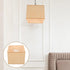 Homoyoyo Bamboo Lamp Shade Medium Square Lampshade Vintage Woven Chandelier Lampshade Clip On Light Cover for Table