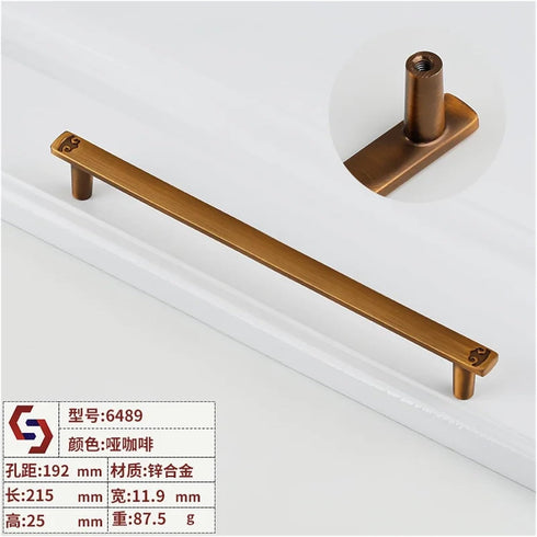 DLAHPJPT Handle(6489 192mm) Antique Kitchen Furniture Cabinet Drawer Pull Gold Zinc Alloy Vintage Wardrobe Drawer