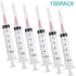 100 Pack 10ml 18Ga Lab Syringe Tools, Individually Packed with Measurement