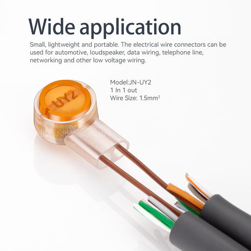 100pcs Waterproof Telephone Wire Connector, Gel-filled UY Butt Splice Network Cable Connectors (UY2/K2)