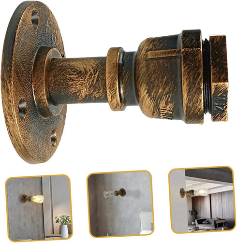 KALLORY Vintage Rustic Wall Sconce - Iron Light Fixture for Home