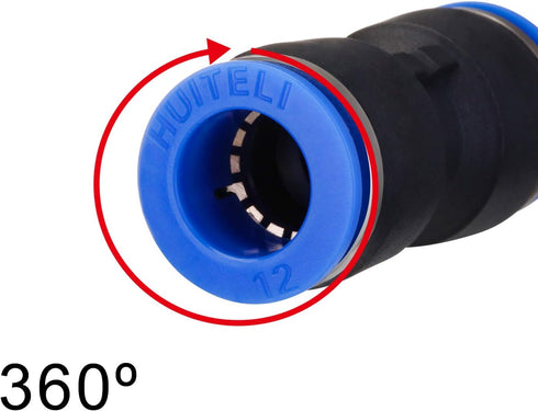 Honoson 40 Pieces Straight Push Connectors, Quick Release Pneumatic Connectors for Air Hose Fittings, 2 Way