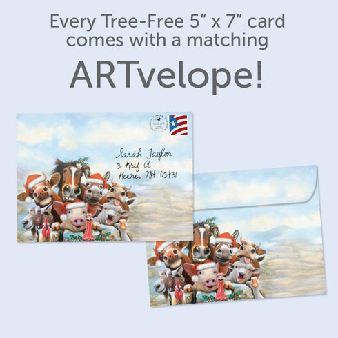 Tree-Free Greetings Season's Greeting Cards, 10 Cards + Envelopes, 100% Recycled Paper, Made in USA