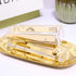 Stapler and Tape Dispenser Kit, Acrylic Desk Organize Accessories, Clear Tape Dispenser, Gold Stapler