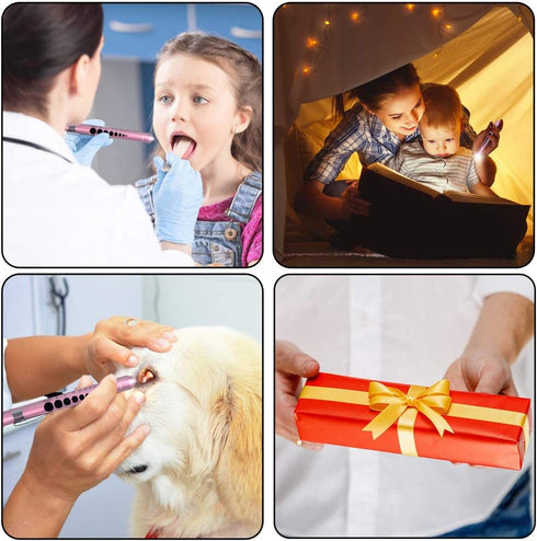 Aokin Medical Pen Light for Nurse Doctor, Reusable LED Flashlight with Pupil Gauge and Ruler, White Light