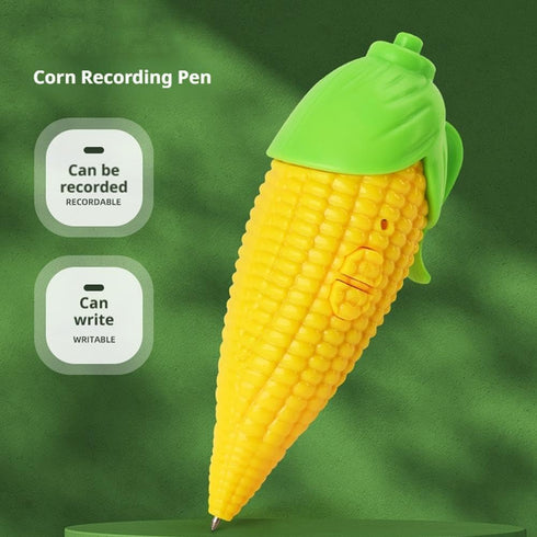 Generic Corn Voice Recorder Pen - Cute Recording Device & Functional Ballpoint Pen, Role-Playing Props, Fun Creative