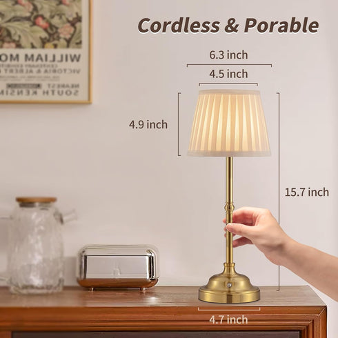 Mr. White Set 2 Dimmable of Cordless Wireless Rechargeable Touch Battery Operated LED Powered Table Lamp for Bedroom