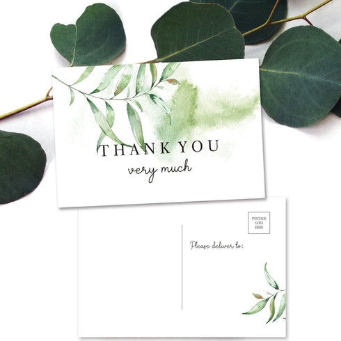 TENTADO (Set 50) 4" 6" Thank You Postcards, Blank with Mailing Side, thank you cards for Wedding, Baby or Bridal