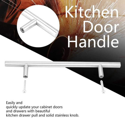 Cabinet Pulls, 201 Hollow Stainless Steel Modern Kitchen Door T Bar Cabinet Handle, Pull Knob for Cupboards Closet Drawer Furniture Dresser Hardware (300mm) by BORDSTRACT