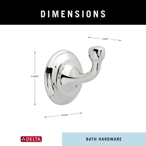 DELTA Windemere Bathroom Accessories Towel Hook, Chrome, 70035