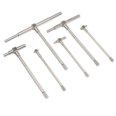 6 Set, 5/16" 6" Set (5/16" 6") Beslands Pc Telescoping Gage - Range, T-Bore Hole Gauges w/Pouch, High Precision