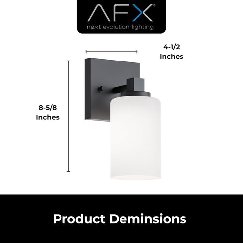 LEOS0509MBBK 8 inch E26 A19 Bulb Commercial AFX Leo Wall Sconce | Damp Rated Indoor Wall Light or Covered Porch |