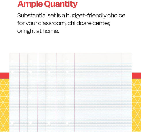 School Smart 85243 Cursive Ruled Notebook Paper, 8 in x 10 1/2 in, Ream of 500, White - 085243