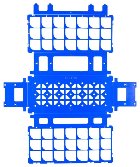 Caplugs Evergreen 240-3204-B8SI Test Tube Rack. for 30 mm Tubes, 21 Places, Polypropylene, Blue