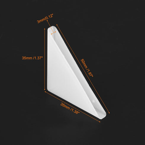 20Pcs 3x50mm uxcell Plastic Corner Protectors Right Angle Shape Glass Corner Guards Cushion for Corner Protection
